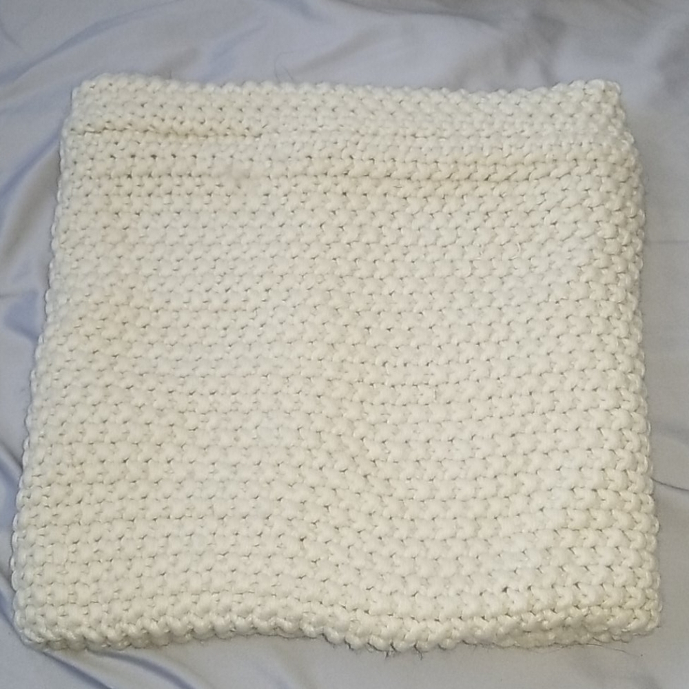Beige knitted infinity scarf